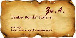 Zsebe Aurélián névjegykártya